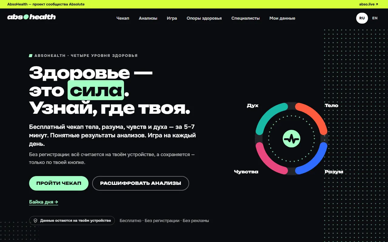 The interface of AbsoHealth