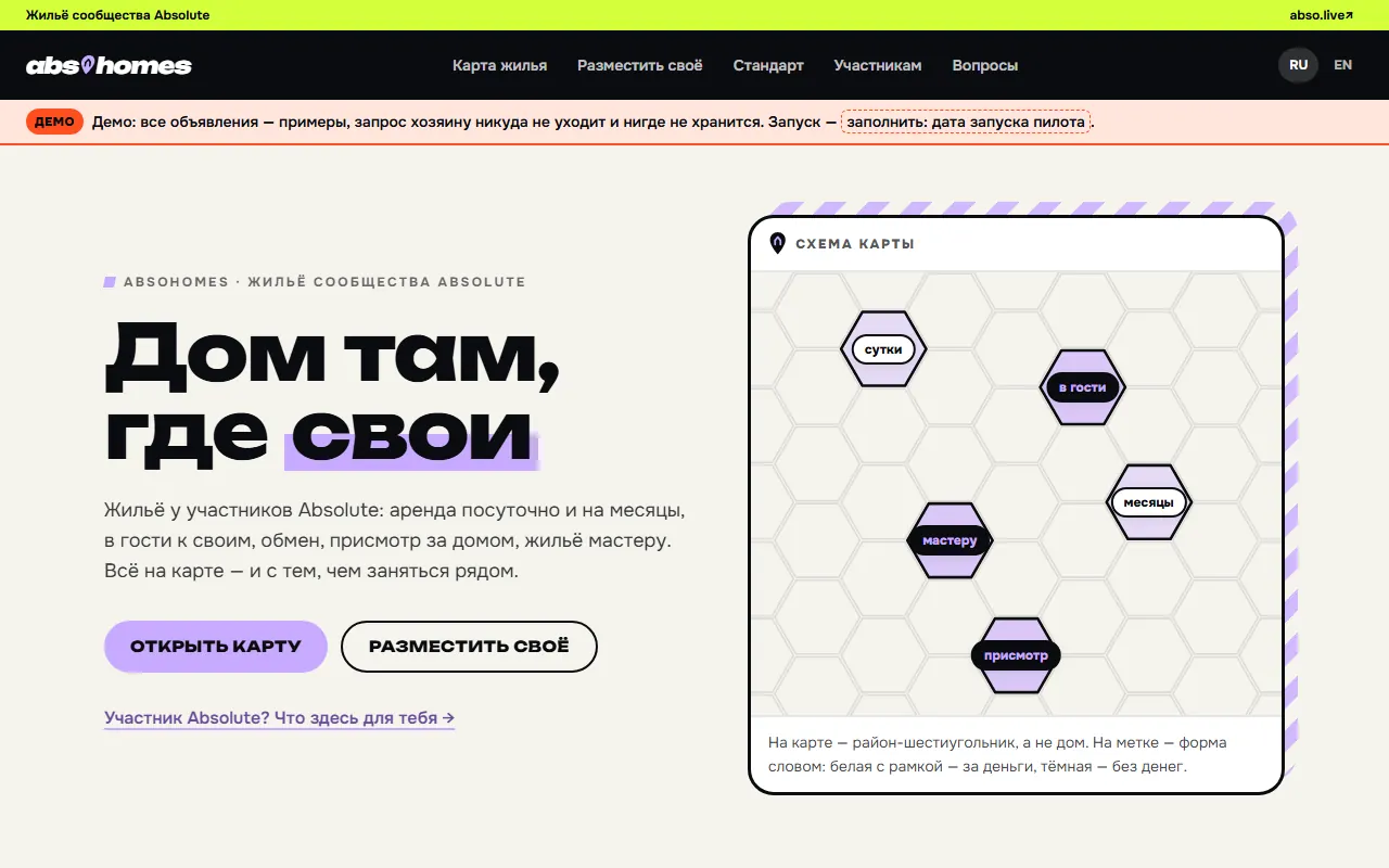 The interface of AbsoHomes